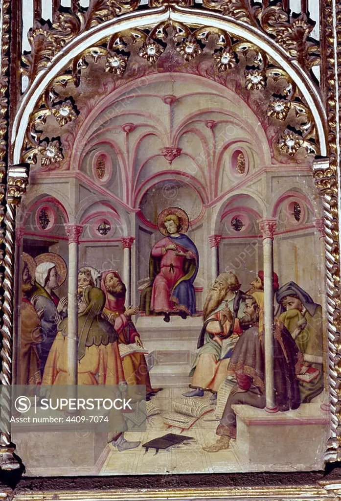 Jesus at the Temple with the Doctors. Salamanca, Old Cathedral. Author: FLORENTINO NICOLAS O DELLI NICOLO. Location: CATEDRAL VIEJA. SALAMANCA. SPAIN. JESUS. CHILD JESUS.