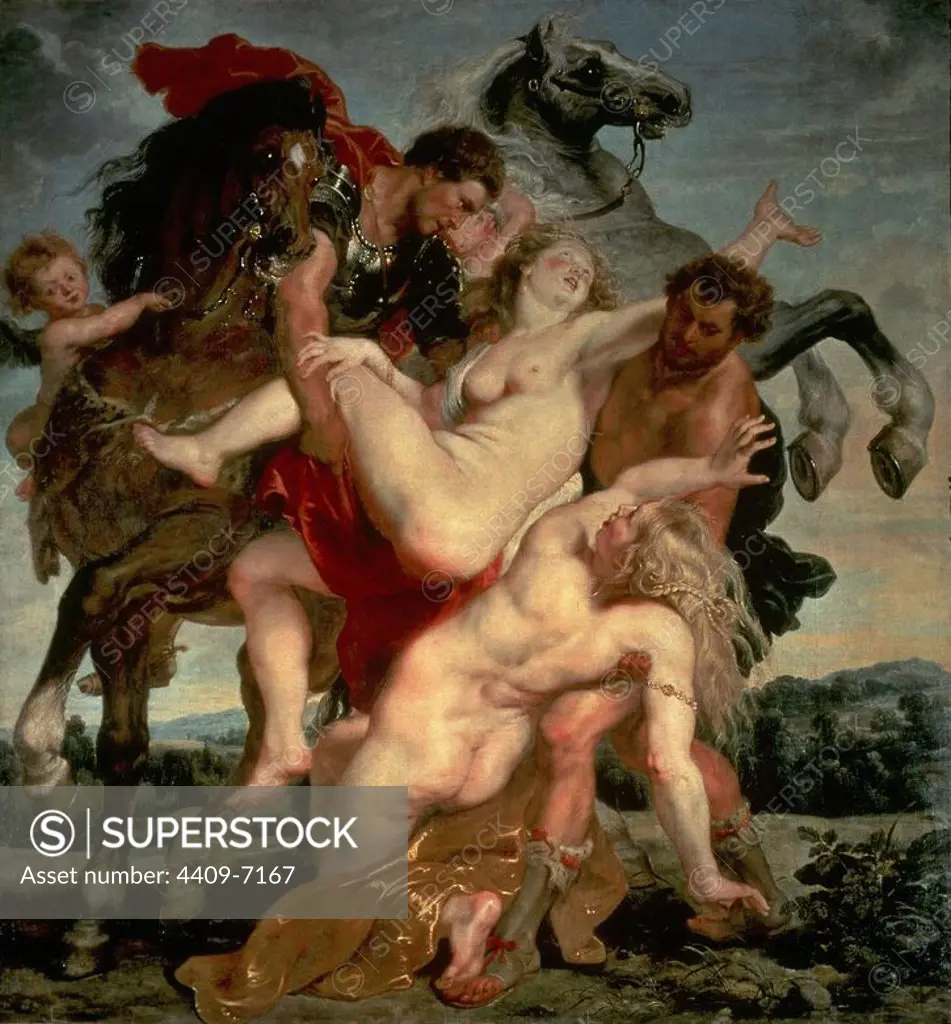 Rape of the Daughters of Leucippus. 1598. Alte Pinakothek, Munich. Author: PETER PAUL RUBENS. Location: ALTE PINAKOTHEK. MUNICH. GERMANY. LEUCIPO HIJAS.