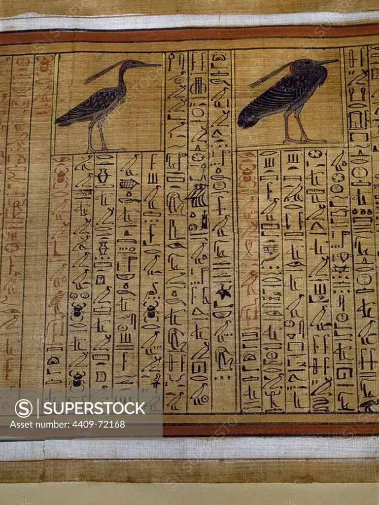 Egypt. Book of the Dead. From the tomb of royal architect Kha (Deir el-Medina). 1400 BC. 18th dynasty. New Kingdom. Egyptian Museum. Turin. Italy.