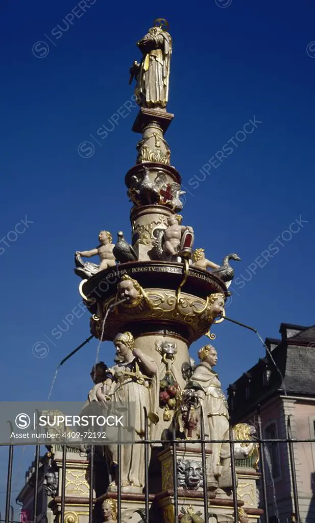 Germany. Trier. Fountain of Saint Peter, 1595. By Hans Ruprecht Hoffmann (1545-1617).