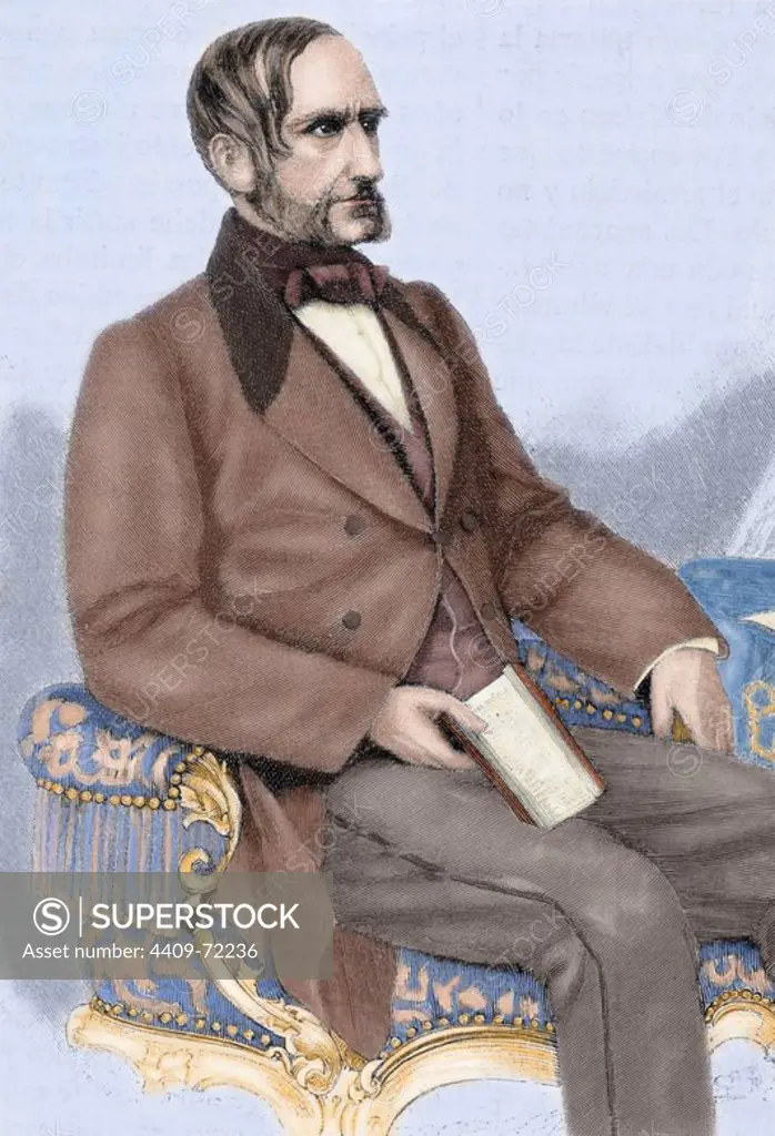 Anton von Schmerling (1805-1893). Austrian politician. Engraving in Universal History, 1885. Colored.