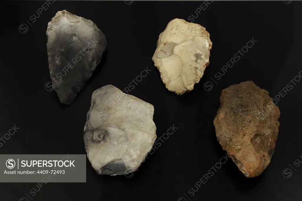 Hand axes. Unfinished Neolithic tools. Undated. From Denmark. National Museum of Denmark. Copenhagen. Denmark.