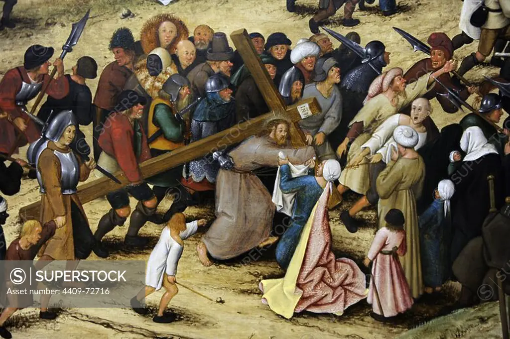 Pieter Brueghel the Younger (1564-1638). Flemish painter. The Procession to Calvary, 1602. Detail. National Museum of Art. Copenhagen. Denmark.