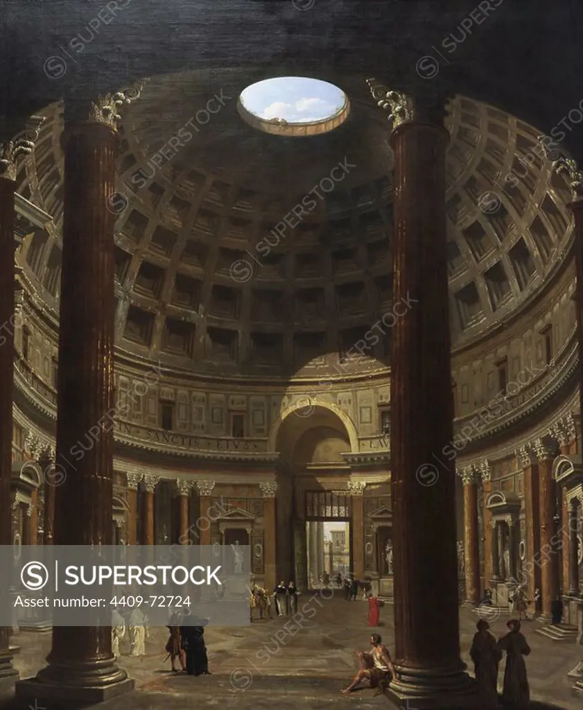Giovanni Paolo Pannini (1691-1765). Italian painter. Interior of the Pantheon, Rome. 1706-1775. National Museum of Art. Copenhagen. Denmark.
