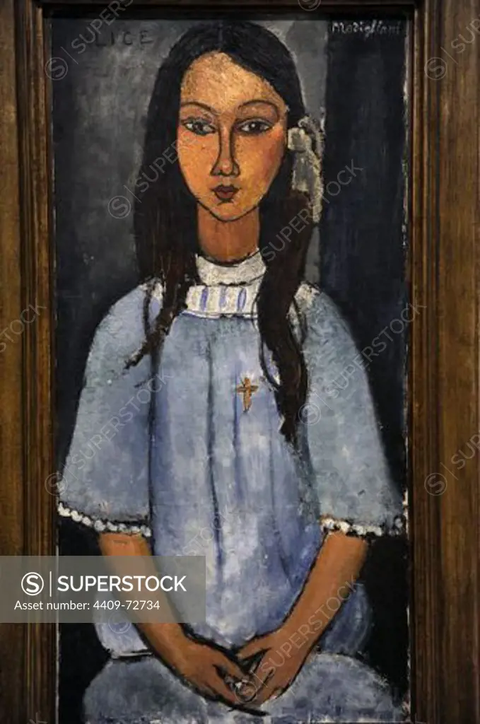 Amedeo Modigliani (1884-1920), Italian painter. Alice, c.1918. National Museum of Art. Copenhagen. Denmark.