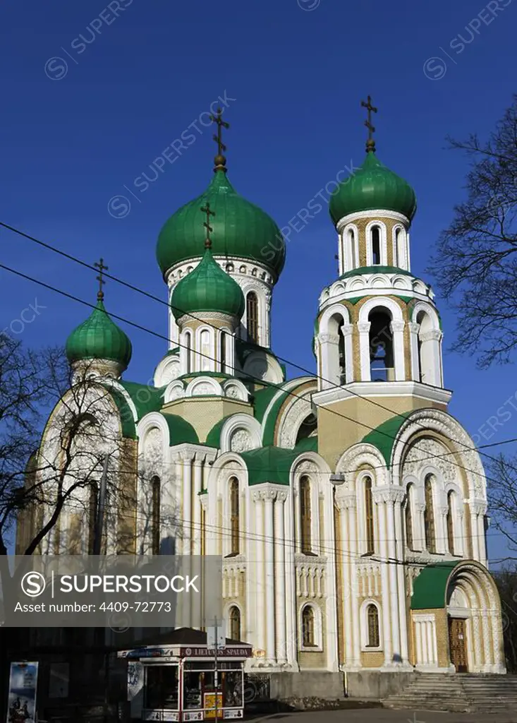 Lithuania. Vilnius. Orthodox Church of St. Michael and St. Constantine or Romanov Church, built in 1913 by I. Kolesnikov. Exterior.
