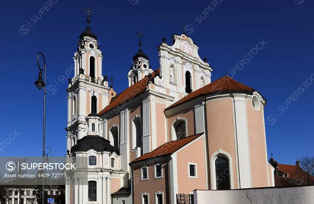 Lithuania. Vilnius. Saint Catherine's Church. Built between 17th-18th centuries in late baroque style. Restored in 20th century. Exterior.