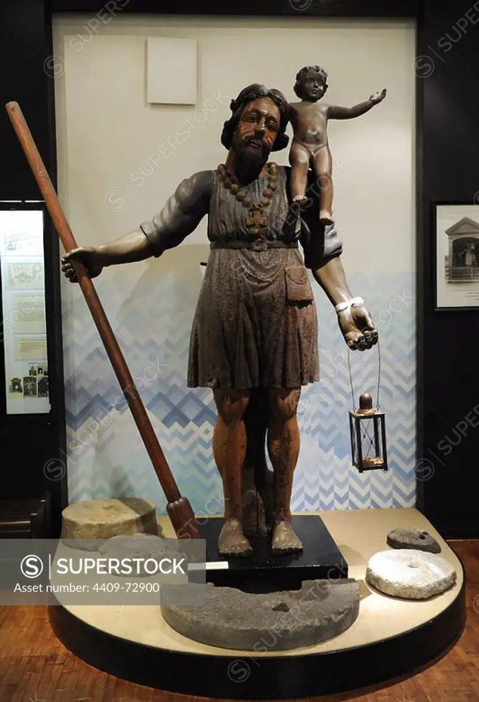 St Christopher, or Big Kristaps. Early 16th century. Wooden sculpture. Museum of History and Navigation. Riga. Latvia.
