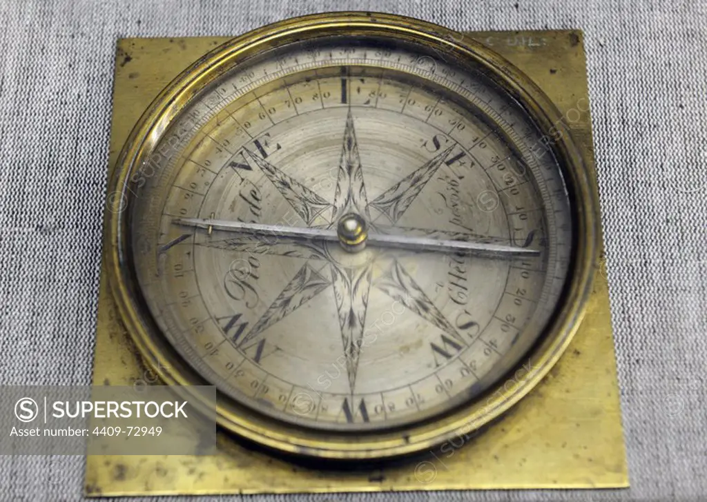 Compass. 19th-20th centuries. Museum of History and Navigation. Riga. Latvia.