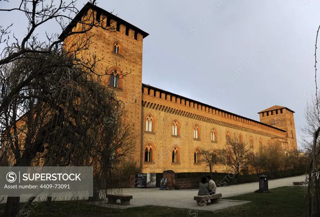 Italy. Pavia. The Castle of Visconti. Built between 1360-1366 by Galeazzo II Visconti (1320-1378). Is now the Civic Museum.