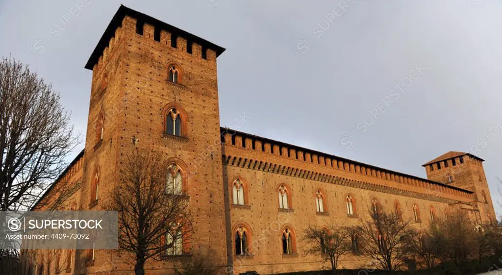 Italy. Pavia. The Castle of Visconti. Built between 1360-1366 by Galeazzo II Visconti (1320-1378). Is now the Civic Museum.