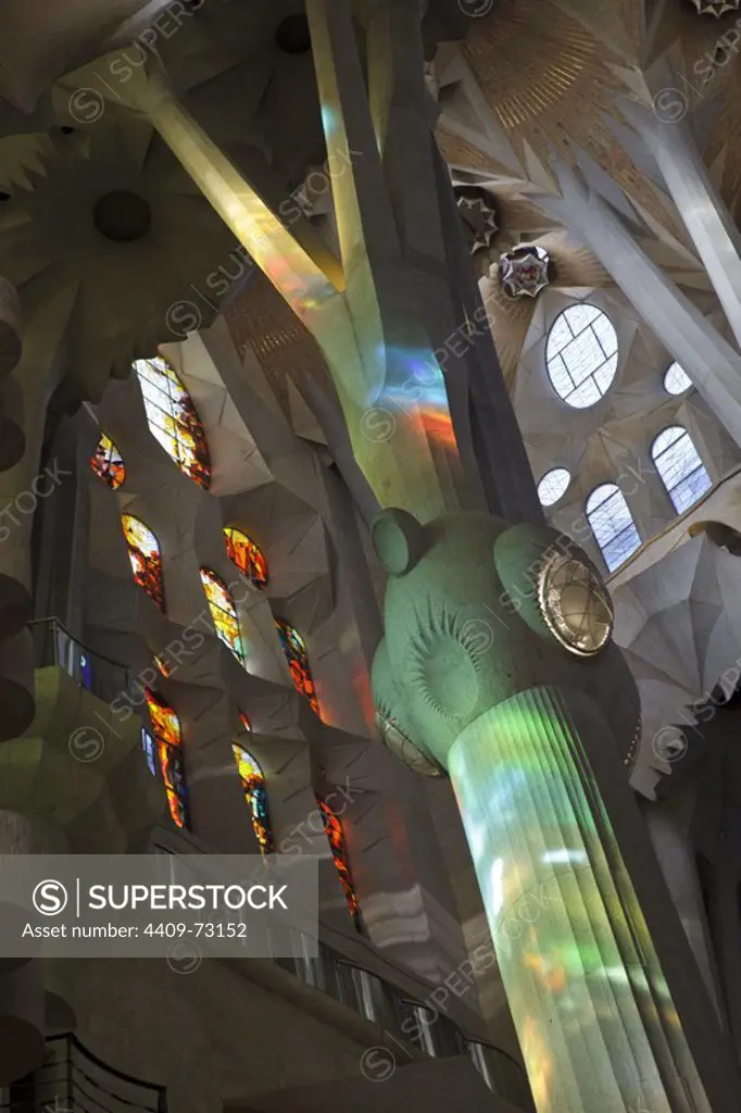 Expiatory Church of the Sagrada Familia. Arquitect: Antoni Gaudí. Eixample district. Barcelona City. Spain.