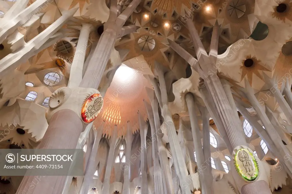 Expiatory Church of the Sagrada Familia. Arquitect: Antoni Gaudí. Eixample district. Barcelona City. Spain.