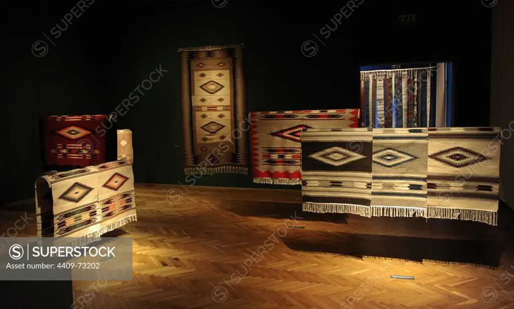 Woven rugs. 20th century. From Csik, Romania. Ethnographic Museum. Budapest. Hungary.