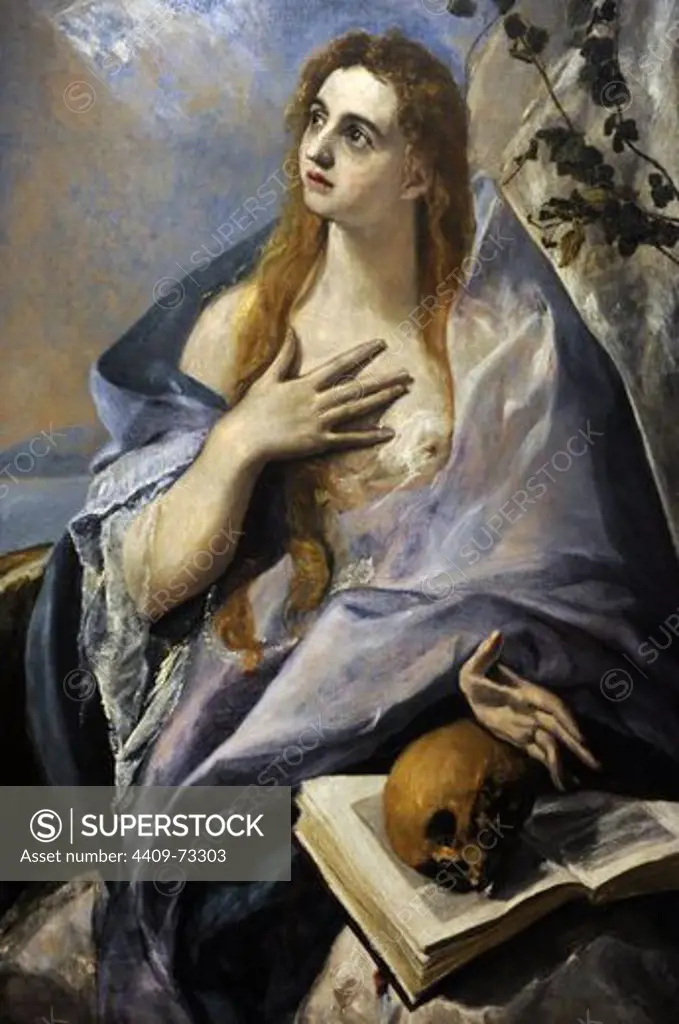 El Greco (1541-1614). Cretan painter. The Penitent Magdalene, 1576-1577. Detail. Museum of Fine Arts. Budapest. Hungary.