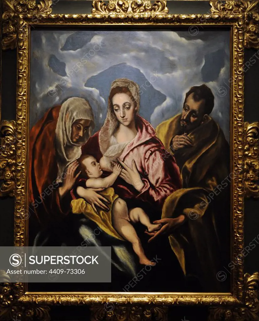 El Greco (1541-1614). Cretan painter. Holy Family with Saint Anne. Museum of Fine Arts. Budapest. Hungary.