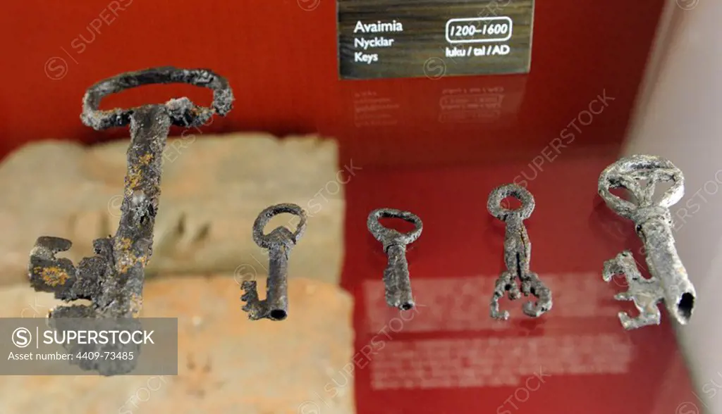 Old keys. 1200-1600. Aboa Vetus & Ars Nova.Turku. Finland.