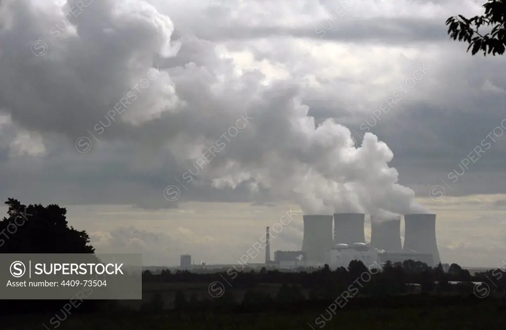 Temelin Nuclear Power Station. Temelin. Czech Republic. Construction began, 1981. Cooling towers at Temelin NPP.