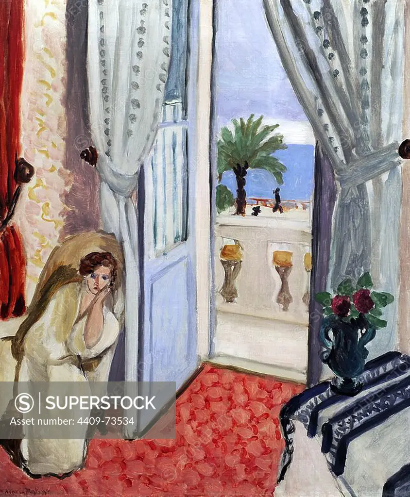 Henri Matisse (1869-1954). French painter. Interior at Nice (Room at the Hotel Mediterranee), 1919. Saint Louis Art Museum. United States.