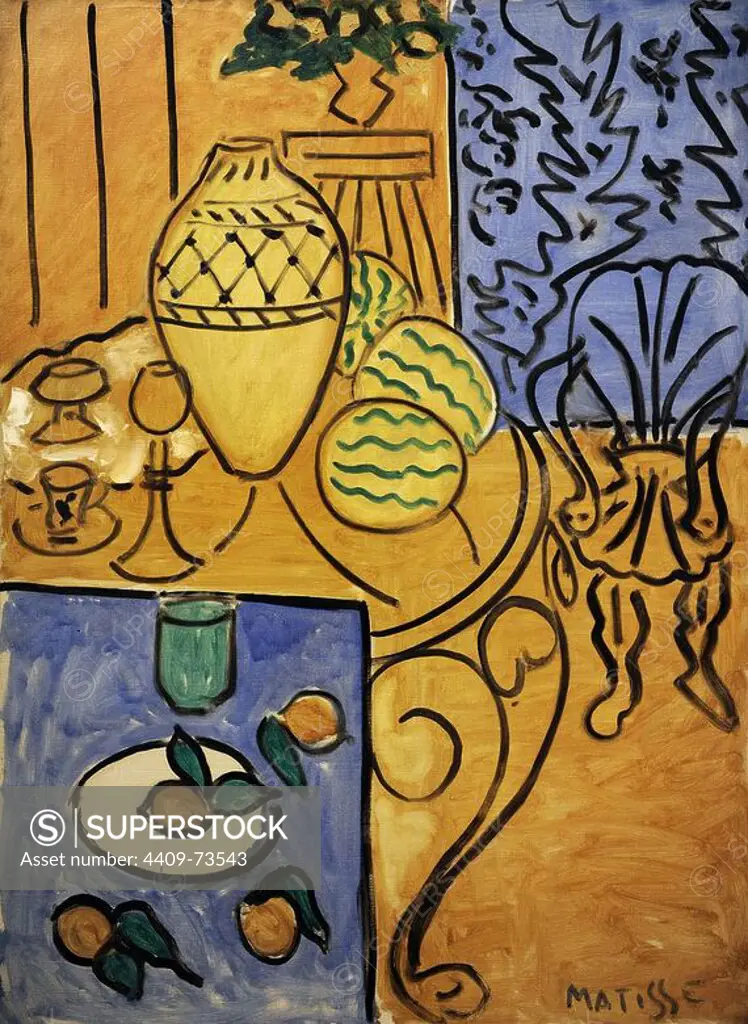 Henri Matisse (1869-1954). French painter. Interior in Yellow and Blue, 1946. Pompidou Centre. Paris. France.