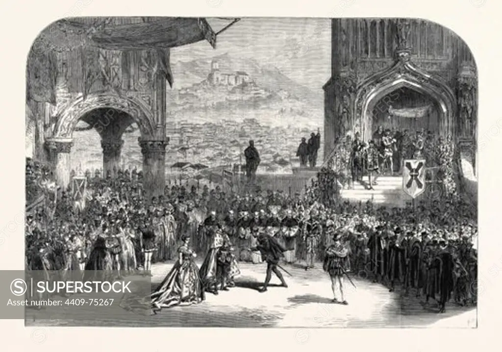 SCENE FROM "DON CARLOS," AT THE ROYAL ITALIAN OPERA, 1867.
