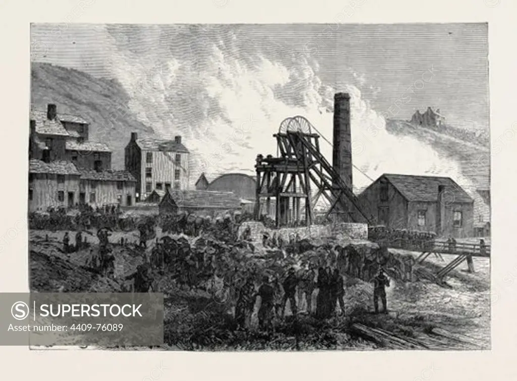 DINAS COLLIERY, RHONDDA VALLEY, SOUTH WALES, THE SCENE OF THE LATE DISASTER, 1879.