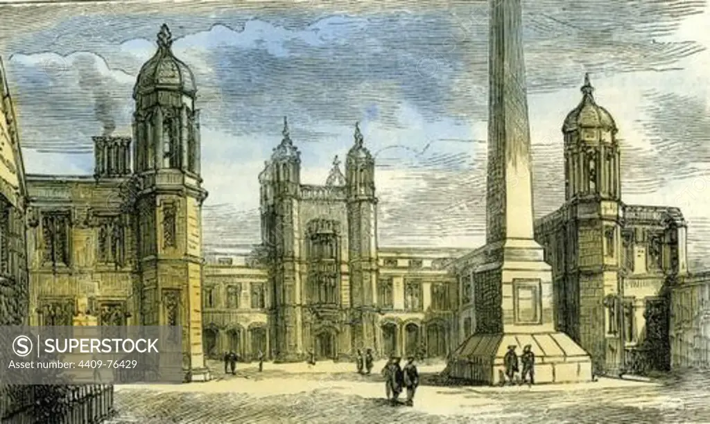 Aberdeen, Marichal College Exterior of the Quadrangle, 1885, UK.