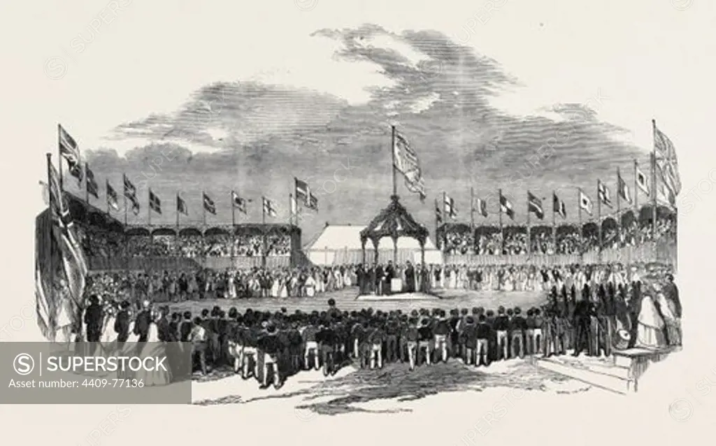 HIS ROYAL HIGHNESS PRINCE ALBERT LAYING THE FOUNDATION-STONE OF THE NEW GRAMMAR-SCHOOL, AT IPSWICH, MEETING OF THE BRITISH ASSOCIATION AT IPSWICH.