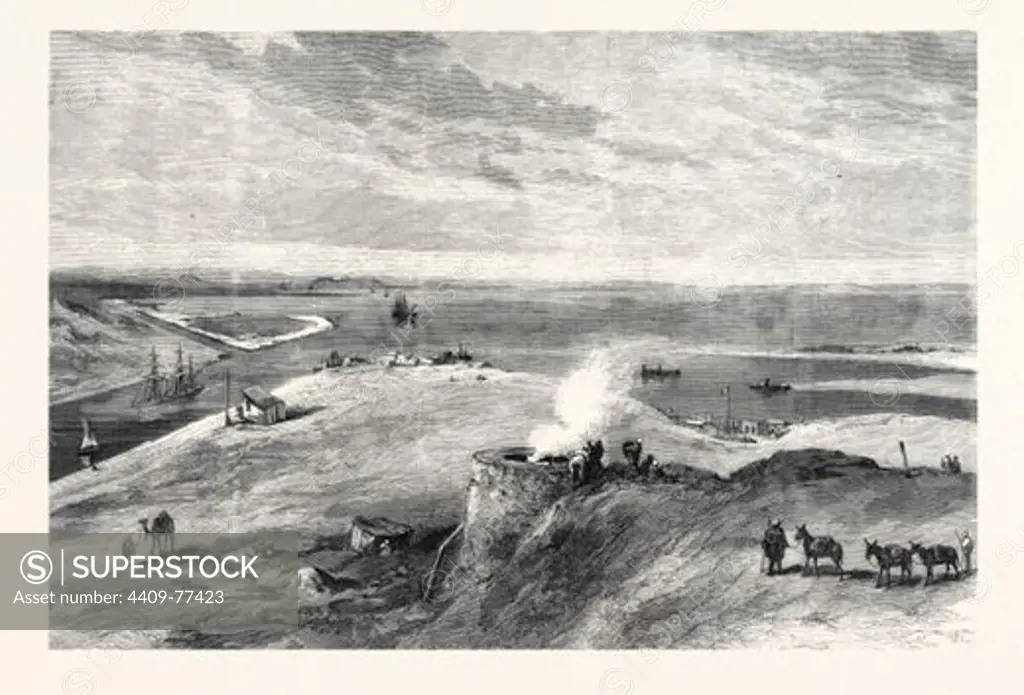 THE ISTHMUS OF SUEZ MARITIME CANAL: LAKE TIMSAH, 1869.