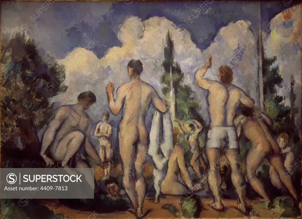 The Bathers - ca. 1890-92 - 60x82 cm - oil on canvas. Author: PAUL CEZANNE. Location: MUSEE D'ORSAY. France.