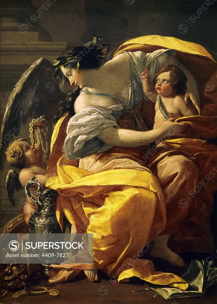 Wealth - 17th century - 170x124 cm - oil on canvas - French Baroque. Author: Simon Vouet (1590-1649). Location: LOUVRE MUSEUM-PAINTINGS. France.