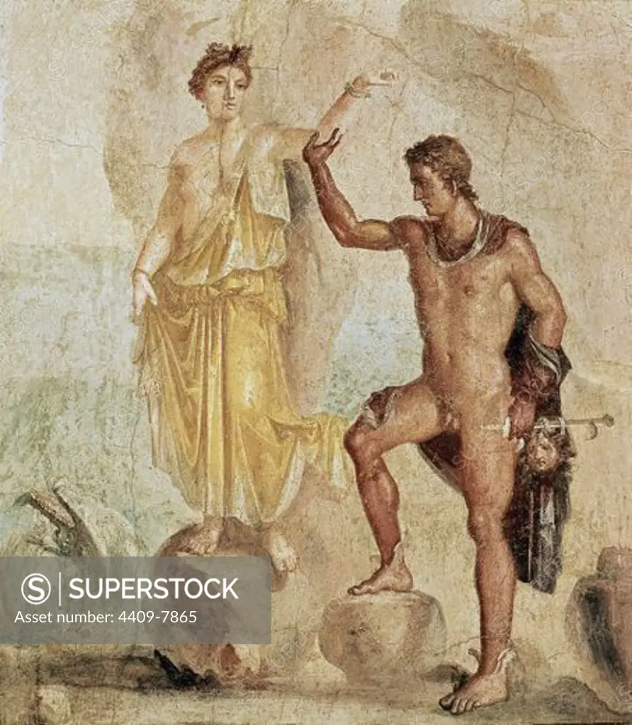 Fresco from Pompei. Perseus releasing Andromeda. Naples, museo archeologico nazionale di Napoli. Location: NATIONAL MUSEUM OF ARCHAEOLOGY, NEAPEL, ITALIA.