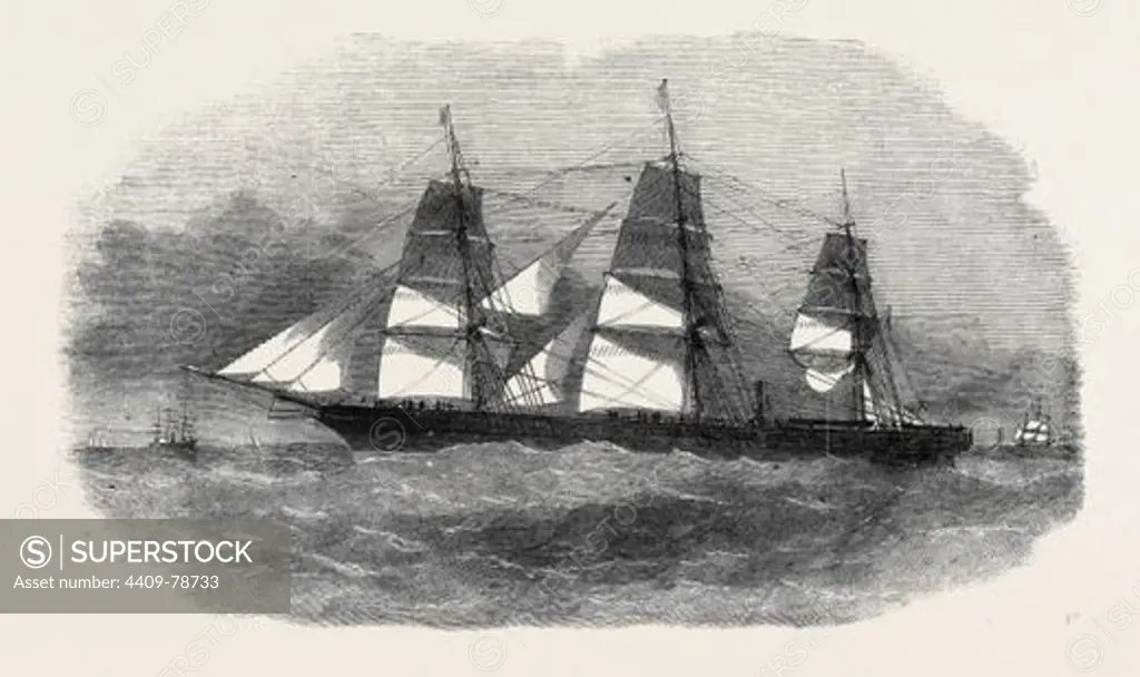 THE LIVERPOOL AND AUSTRALIAN STEAM NAVIGATION COMPANY'S NEW STEAM CLIPPER "ROYAL CHARTER".