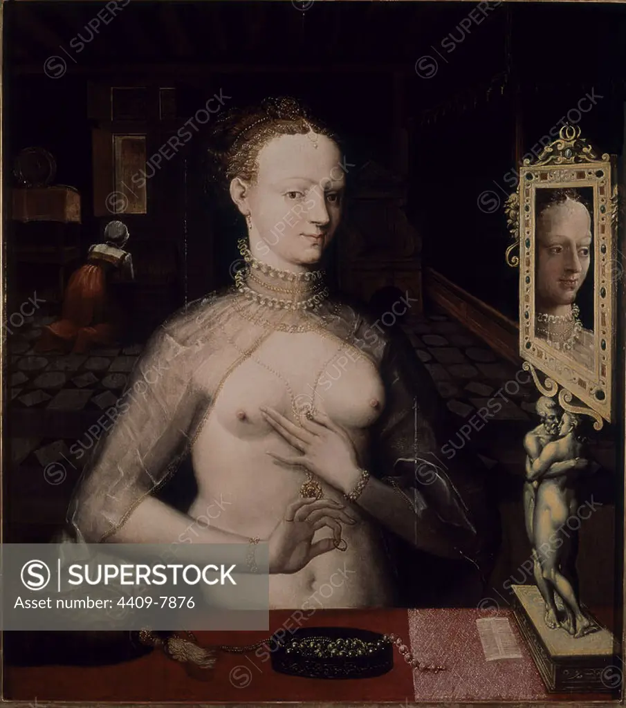 'Diane de Poitiers', c. 1590, Tempera on wood, 115 x 98,5 cm. Author: French Master Anonymous. Location: MUSEUM OF FINE ARTS. Basilea. Switzerland. DIANE DE POITIERS. ENRIQUE II AMANTE DE.