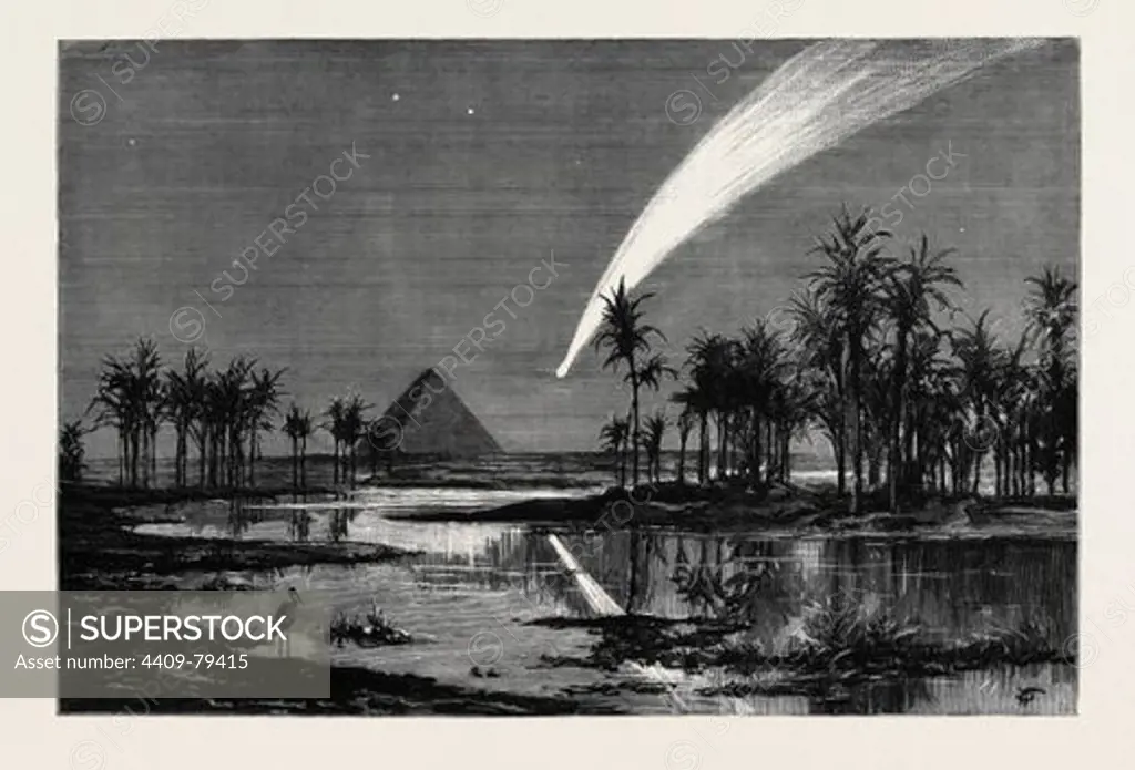 THE COMET AS SEEN FROM THE PYRAMIDS, EGYPT.