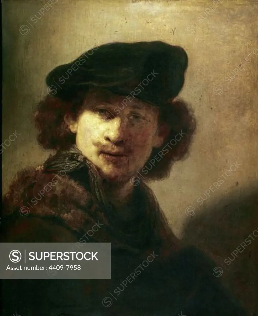 Dutch school. Self-portrait in Fur Coat. 1634. Berlin, Staatliche Museum. Location: STAATLICHE MUSEUM, BERLIN, DEUTSCHLAND.