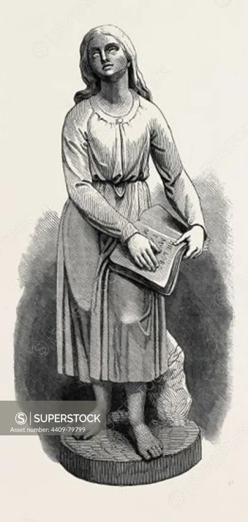 "THE BLIND GIRL READING," BY G. HALSE, 1867.
