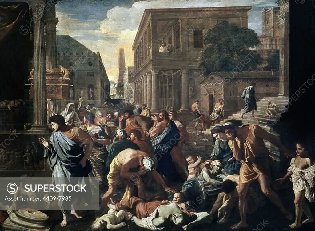 The Plague of Ashdod, or The Philistines Struck by the Plague - 1631 - 148x198 cm - oil on canvas - French Baroque. Author: NICOLAS POUSSIN. Location: LOUVRE MUSEUM-PAINTINGS. France.
