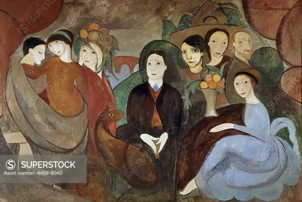 Spanish school. Laurencin, Apollinaire, their friends and Picasso. Laurencin, Apollinaire, sus amigos y Picasso. 1908. Paris, Private collection. Author: LAURENCIN. Location: PRIVATE COLLECTION. France.