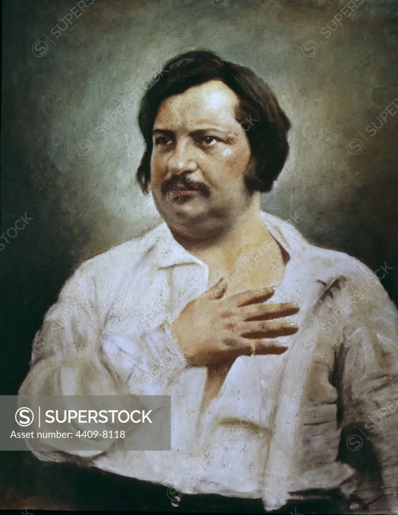 Portrait of Honore de Balzac after a daguerreotype - 19th century - oil on canvas. Location: CASA BALZAC. France.