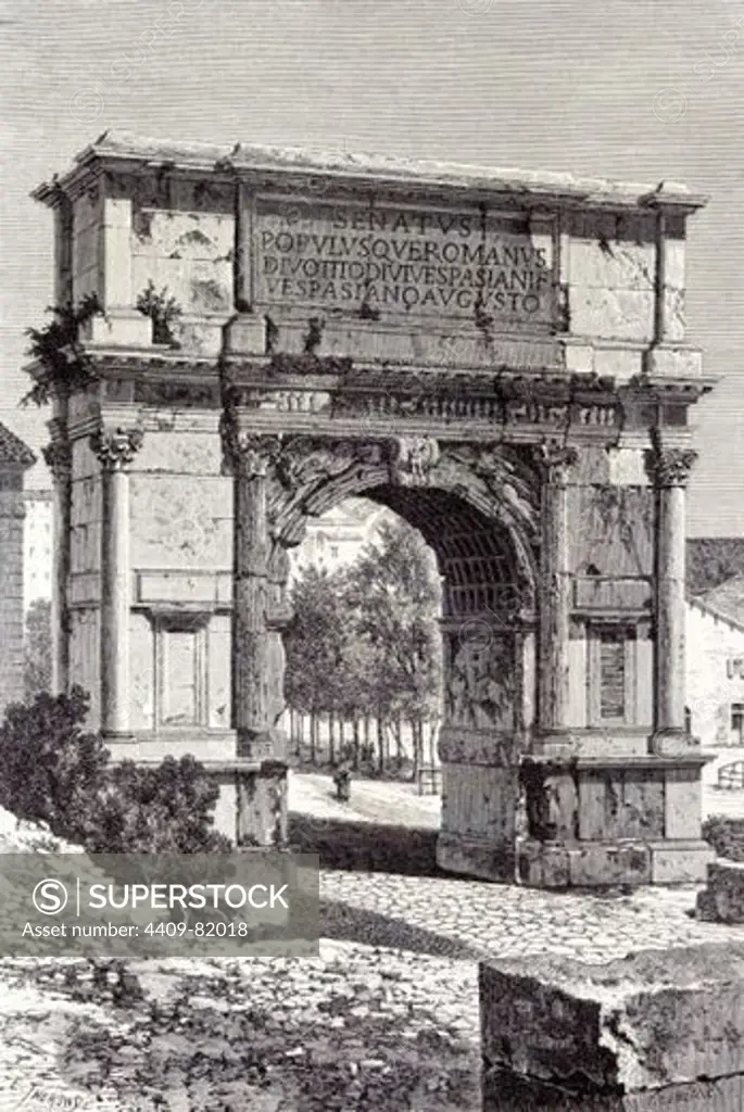 Rome Italy 1875, ARCH OF TITUS.