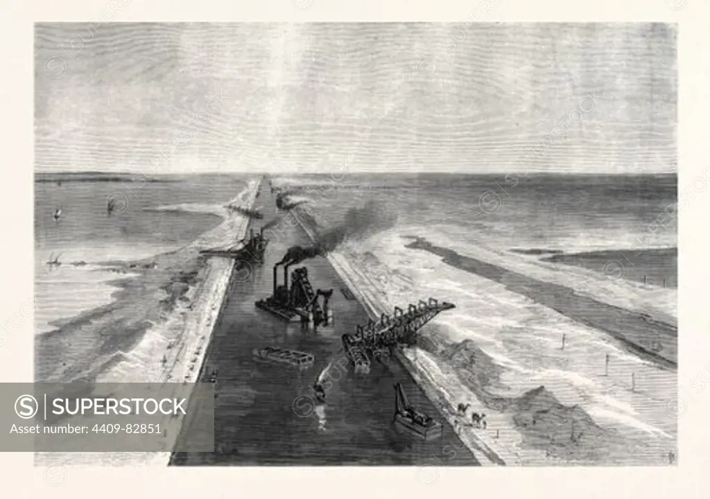 THE ISTHMUS OF SUEZ MARITIME CANAL NEAR KANTARA, 1869.