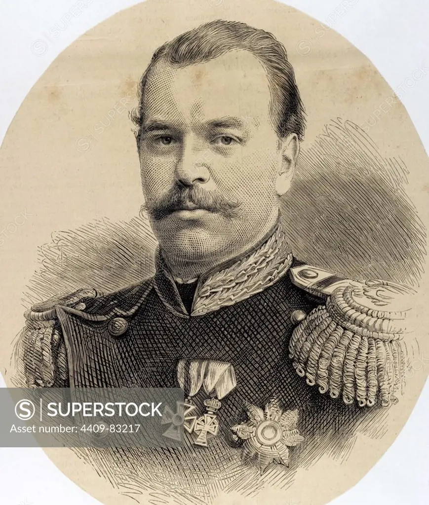 Alexander III of Russia (1845-1894). Emperor of Russia. Engraving of The Spanish and American Illustration, 1877.