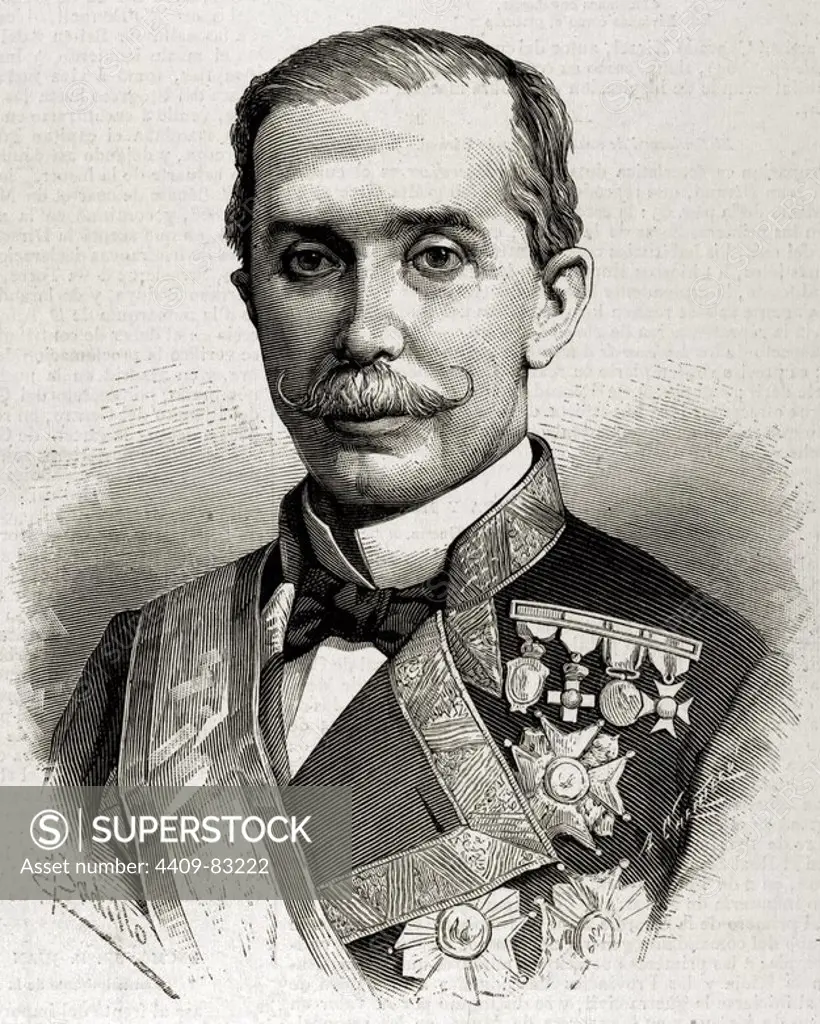Juan Bautista Antequera Bobadilla (1824-1890). Spanish military and politician. Engraving of The Spanish and American Illustration, 1884.