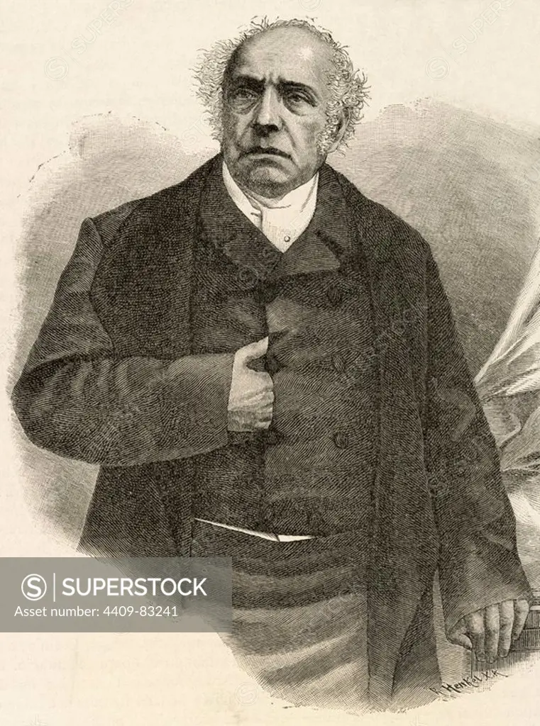 Pierre Antoine Berryer (1790-1868). French lawyer and speaker. Engraving of Universal Gallery, 1868.