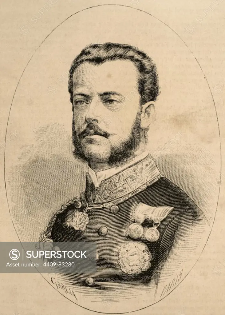Amadeo I of Spain (1845-1890). King of Spain. Engraving in The Spanish and American Illustration, 1870.