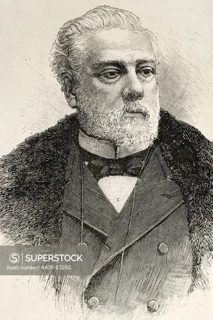 Victor Balaguer (1824-1901). Spanish politician and writer. Engraving in The Spanish and American Illustration, 1892.