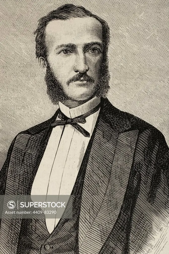 Emilio Benard Doude (1840-1870). Nicaraguan politician. Engraving in The Spanish and American Illustration, 1878.