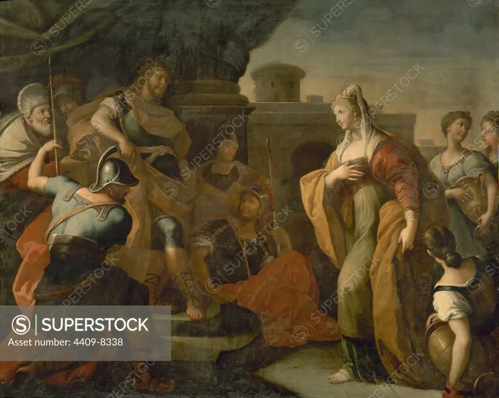 'Solomon and the Queen of Sheba', 18th century, Oil on canvas, 199 x 244 cm, P06944. Author: PAOLO DE MATTEIS. Location: MUSEO DEL PRADO-PINTURA. MADRID. SPAIN. SALOMON REY SIGLO X AC. REINA DE SABA.