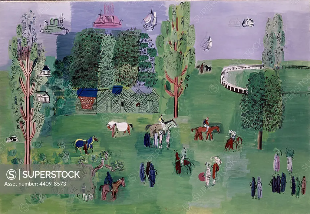 HIPODROMO. Author: RAOUL DUFY (1877-1953). Location: PRIVATE COLLECTION. MADRID. SPAIN.